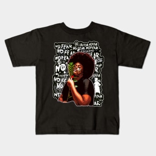 No Fear Strong Black woman Kids T-Shirt